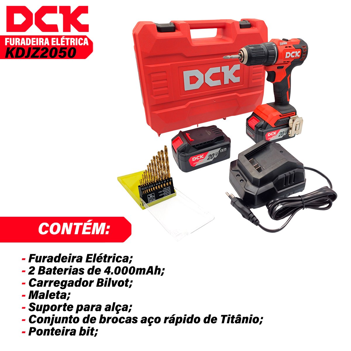 Furadeira e Parafusadeira a Bateria Dck 250w - 4