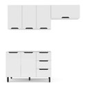 Ver imagem 4 de Armário de Cozinha Modulada Completa 3 Peças 200cm sem Tampo 250051 Meena Politorno Móveis