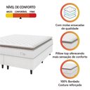 Ver imagem 3 de Cama Box Colchão Casal King Molas Ensacadas City Pillow Top 193x203x61cm Linho Branco Bege