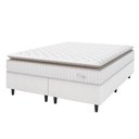Ver imagem 1 de Cama Box Colchão Casal King Molas Ensacadas City Pillow Top 193x203x61cm Linho Branco Bege