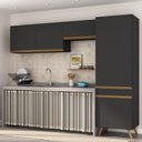 Ver imagem 1 de Armário Cozinha Modulada Compacta 252cm 3 Peças Retrô Veneza Multimóveis Mp2301