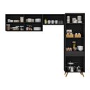 Ver imagem 5 de Armário Cozinha Modulada Compacta 252cm 3 Peças Retrô Veneza Multimóveis Mp2301