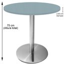 Ver imagem 3 de Mesa Beta Inox 75 Cm Altura Disco Redondo Tampo Mdp Redondo 60 Cm Largura X 2,50 Cm Altura Cinza