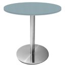 Ver imagem 1 de Mesa Beta Inox 75 Cm Altura Disco Redondo Tampo Mdp Redondo 60 Cm Largura X 2,50 Cm Altura Cinza