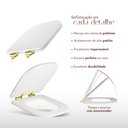 Ver imagem 5 de Assento Poliester Soft Close Antimicrobiano Unic Branco para vaso Deca com Ferragem Dourada