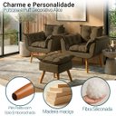 Ver imagem 3 de Kit 2 Poltronas Decorativa e Puff para Sala Recepção Manicure Consultório Quarto Alice Suede