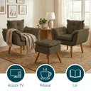 Ver imagem 5 de Kit 2 Poltronas Decorativa e Puff para Sala Recepção Manicure Consultório Quarto Alice Suede