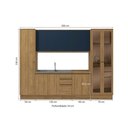Ver imagem 4 de Cozinha Modulada Celeste Kappesberg 100% Mdf Nogueira/azul 7 Peças