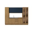Ver imagem 2 de Cozinha Modulada Celeste Kappesberg 100% Mdf Nogueira/azul 7 Peças