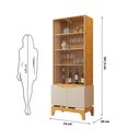 Ver imagem 5 de Cristaleira com 4 Portas e 3 Prateleiras Joile Cedro/off White - Mabe Magazine