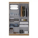Ver imagem 4 de Guarda Roupa de Solteiro Paris 4 Portas Mdf Ipê Text Maxel Ipê Text