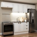 Ver imagem 1 de Cozinha Completa 4PÇS 7PTS 3GAV Americana Branco com Rodapé