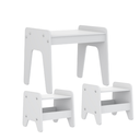 Ver imagem 5 de Conjunto Infantil 3 Pecas 1 Mesa com 2 Banquinhos Branco