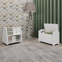 Ver imagem 1 de Conjunto Infantil 2 Pecas 1 Bau 1 Biblioteca Porta Livros Branco
