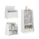 Ver imagem 2 de Conjunto Infantil 3 Pecas 1 Bau 1 Porta Livros 1 Estante Branco
