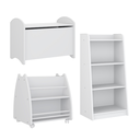Ver imagem 6 de Conjunto Infantil 3 Pecas 1 Bau 1 Porta Livros 1 Estante Branco