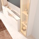 Ver imagem 5 de Rack com Painel para TV até 75 Polegadas Ripado com LED e Vidro Reflecta 100% MDF 219CMX223CM Vitoria Regia Yescasa Bege