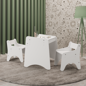 Conjunto Infantil 3 Pecas 1 Mesa 2 Cadeiras Com Regulagem 
