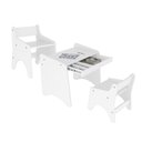 Ver imagem 5 de Conjunto Infantil 3 Pecas 1 Mesa 2 Cadeiras com Regulagem Branco