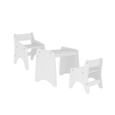 Ver imagem 2 de Conjunto Infantil 3 Pecas 1 Mesa 2 Cadeiras com Regulagem Branco