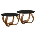 Ver imagem 1 de Conjunto Mesa de Centro e Lateral Pés Cebola Preto