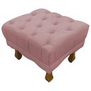 Ver mais imagens de Kit 2 Puffs Decorativos Duque Retangular Bouclé Premium Capitonê - Bege Buclê