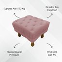 Ver imagem 2 de Kit 2 Puffs Decorativos Duque Retangular Bouclé Premium Capitonê - Bege Buclê