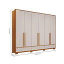 Ver imagem 3 de Guarda Roupa Casal 6 Portas 3 Gavetas 100% MDF Prime Freijó Trend/Off White Marrom