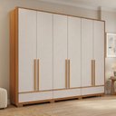 Ver imagem 1 de Guarda Roupa Casal 6 Portas 3 Gavetas 100% MDF Prime Freijó Trend/Off White Marrom
