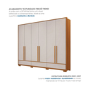 Ver imagem 7 de Guarda Roupa Casal 6 Portas 3 Gavetas 100% MDF Prime Freijó Trend/Off White Marrom
