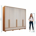 Ver mais imagens de Guarda Roupa Casal 6 Portas 3 Gavetas 100% MDF Prime Freijó Trend/Off White Marrom