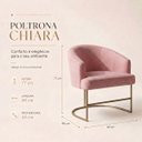 Ver imagem 3 de Kit 2 Poltrona Decorativa Moderno Base Aço Champanhe Cor Rosê