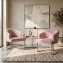 Ver imagem 1 de Kit 2 Poltrona Decorativa Moderno Base Aço Champanhe Cor Rosê