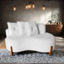 Ver imagem 1 de Namoradeira Sofá 2 Lugares Feijão Plaza Orgânica Boucle Prata Luxo