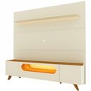 Ver imagem 3 de Royal 220 Painel + Nobre 210 Rack C/pés Madeira [conjunto] Cor:off White e Naturale