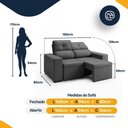 Ver imagem 5 de Sofá Retrátil e Reclinável 2 Lugares Espuma Fibra Siliconada Londrina 160 cm