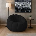 Ver imagem 1 de Poltrona Decoratica Orgânica Fixa Nuvem Veludo Preto - Loja Sheep