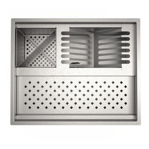 Calha Quadrada P/ Varanda Gourmet 48 cm Escorredor Inox Talheres Technox