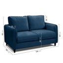 Ver imagem 4 de Sofá 2 Lugares Veludo Azul Orquídea 138cm CabeCasa MadeiraOriginals