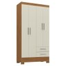 Guarda-roupa Solteiro 4 Portas 2 Gavetas Imperatriz Cinamomo/off White - Rodial - 1