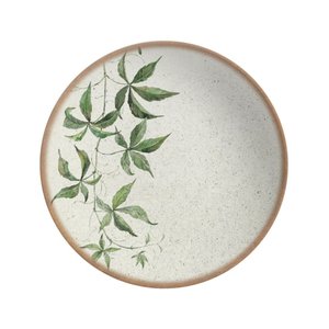 Conjunto com 6 Pratos Fundo Coup Tropical Leaves 25 Cm Alleanza Cerâmica