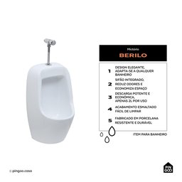 Mictorio com Sifão Integrado Berilo Pingoo.casa - Branco - 2