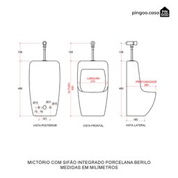 Mictorio com Sifão Integrado Berilo Pingoo.casa - Branco - 8