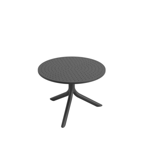 Mesa Redonda de Apoio Livy Aurah 60x43cm Preta Polipropileno Plaxmetal