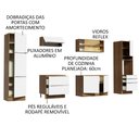 Ver imagem 5 de Armário de Cozinha Completa 320cm Rustic Branco Veludo Lux Madesa 01