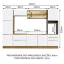 Ver imagem 4 de Armário de Cozinha Completa 320cm Rustic Branco Veludo Lux Madesa 01