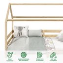 Ver imagem 4 de Cama Montessoriana Madeira Maciça Casa com Estrado Fina Natural Idimex