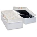 Ver imagem 1 de Cama Box Baú Solteiro: Colchão Ortopédico Castor Sleep + Base CRC Courano White(88x188)