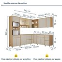 Ver imagem 3 de Cozinha 11 Peças Condessa com Vidro Canto Torre Quente 100% MDF Bege/Carvalho Greige
