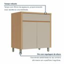 Ver imagem 4 de Cozinha 11 Peças Condessa com Vidro Canto Torre Quente 100% MDF Bege/Carvalho Greige